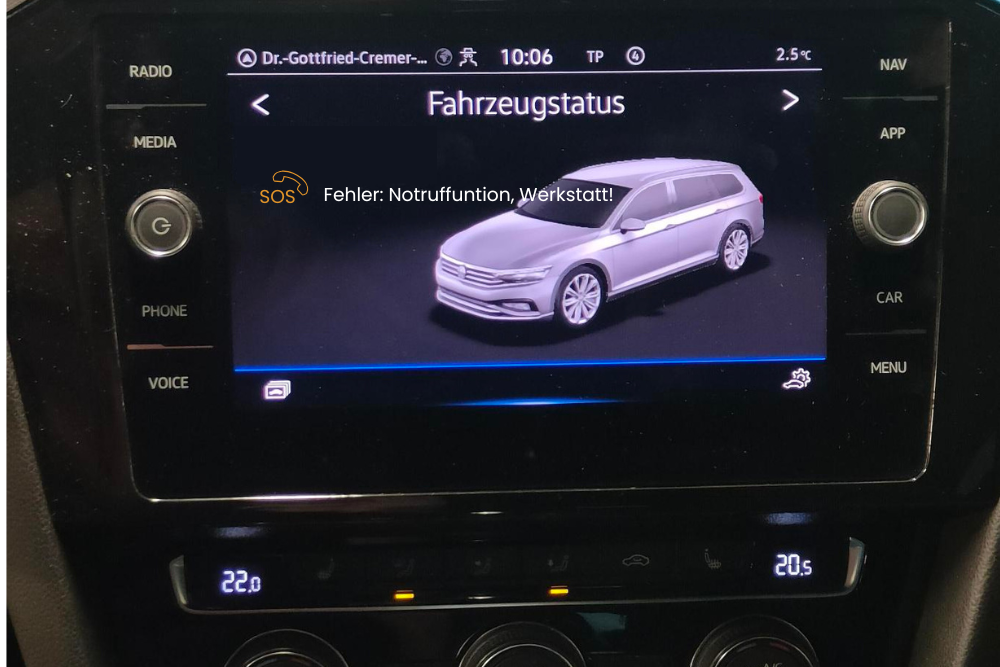 SOS Fehlermeldung Reparatur VW Passat B8